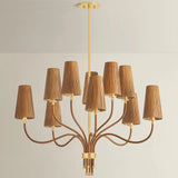 Atwood 10 Light Chandelier, Aged Brass