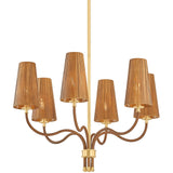 Atwood 6 Light Chandelier, Aged Brass