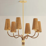 Atwood 6 Light Chandelier, Aged Brass