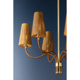 Atwood 6 Light Chandelier, Aged Brass