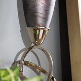 Aubergine Sculptural Votive Holder, Silver-Accessories-High Fashion Home