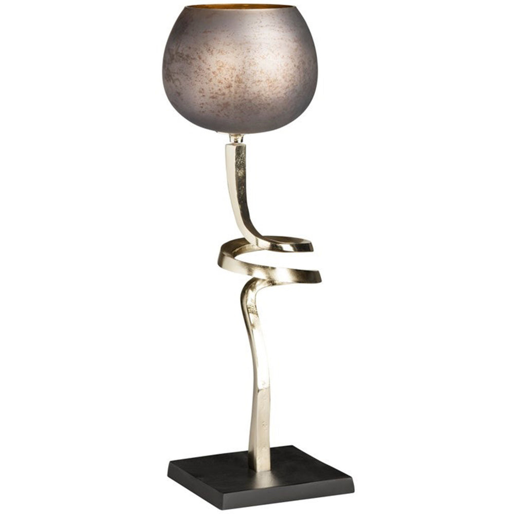 Aubergine Trumpet Votive Holder, Silver-Accessories-High Fashion Home