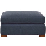 Audrey Rectangular Ottoman, Navy-Furniture - Chairs-High Fashion Home