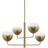 August 4 Light Chandelier, Patina Brass
