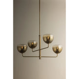 August 4 Light Chandelier, Patina Brass