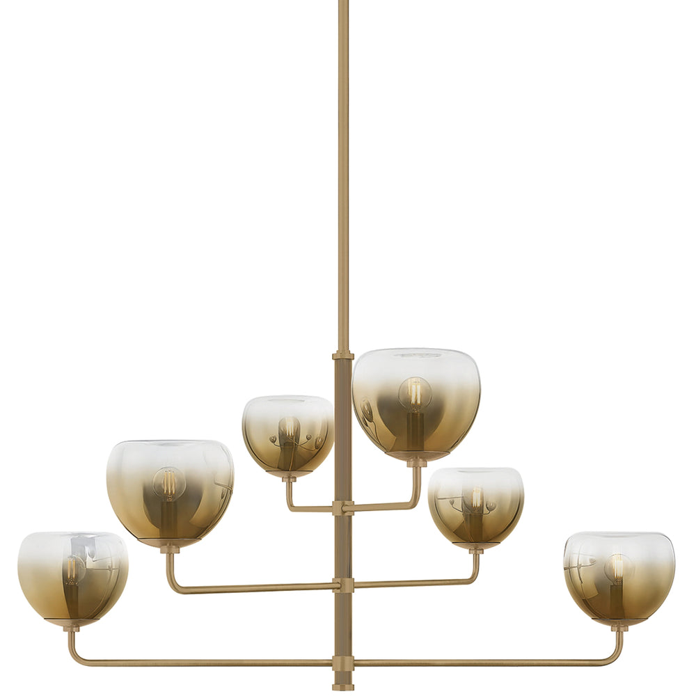 August 6 Lighht Chandelier, Patina Brass