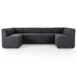Augustine 120" Dining Banquette, Boucle Charcoal-Furniture - Dining-High Fashion Home
