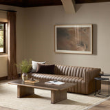 Augustine Leather Sofa, Maestro Cigar by Four Hands