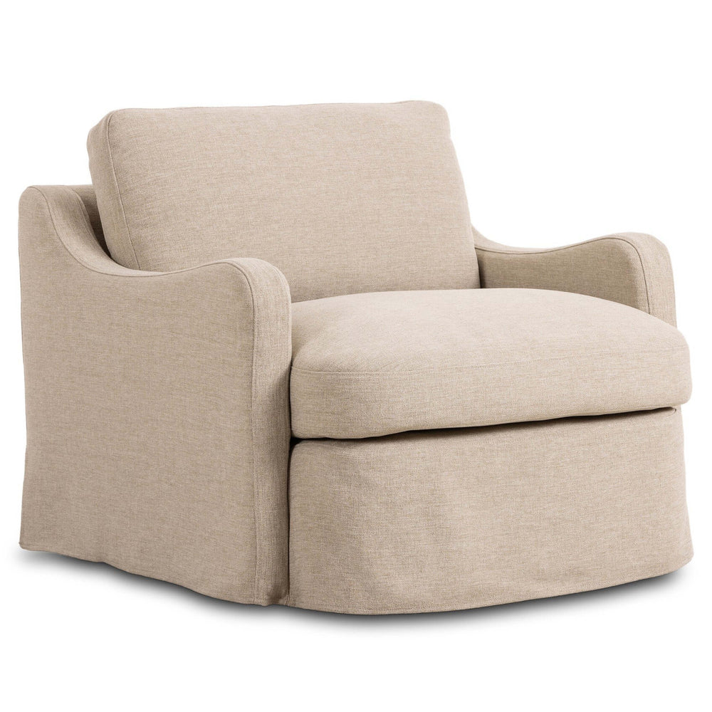 Aurelia Outdoor Swivel Chair, Alessi Buff by Amber Lewis x Four Hands-Furniture - Chair-High Fashion Home