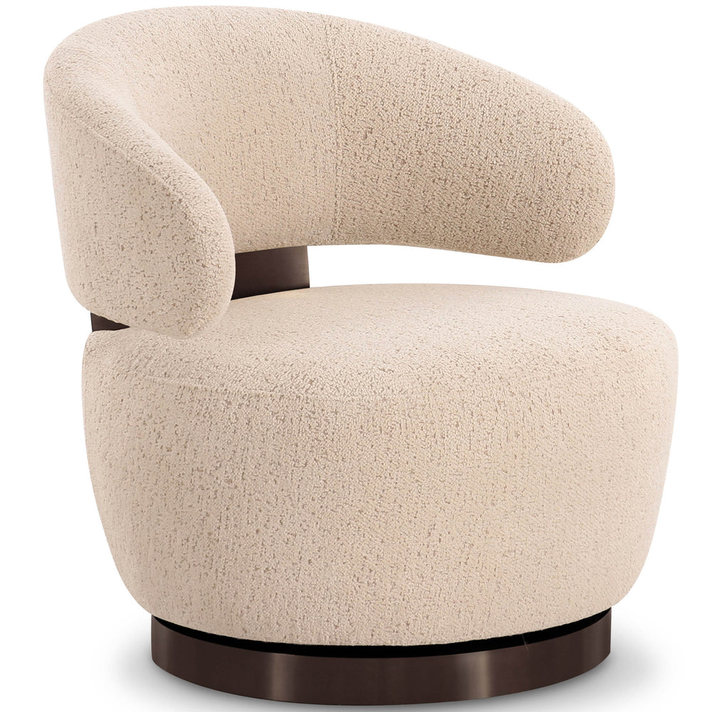 Austin Swivel Accent Chair, Cream-Furniture - Chairs-High Fashion Home