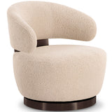 Austin Swivel Accent Chair, Cream-Furniture - Chairs-High Fashion Home