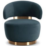 Austin Velvet Swivel Accent Chair, Dark Teal-Furniture - Chairs-High Fashion Home