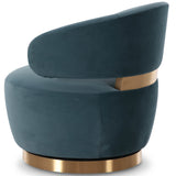 Austin Velvet Swivel Accent Chair, Dark Teal-Furniture - Chairs-High Fashion Home