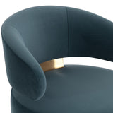 Austin Velvet Swivel Accent Chair, Dark Teal-Furniture - Chairs-High Fashion Home