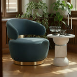 Austin Velvet Swivel Accent Chair, Dark Teal-Furniture - Chairs-High Fashion Home