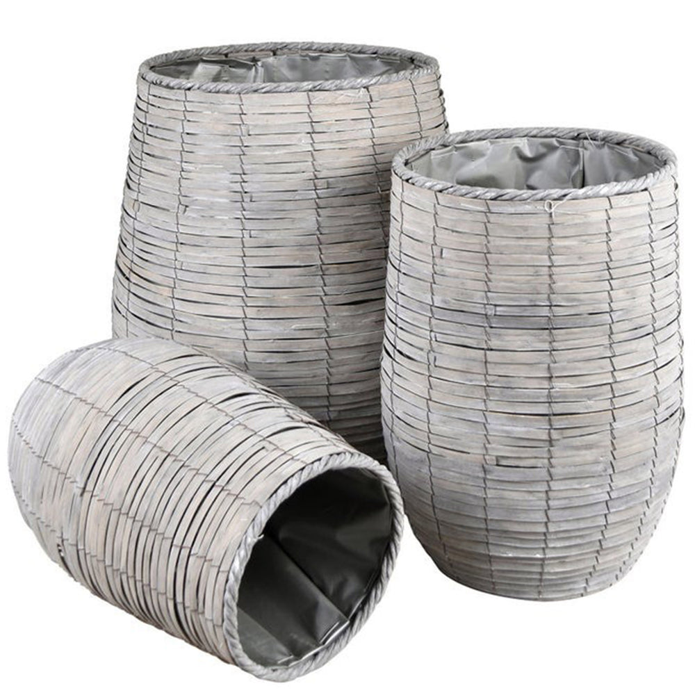 Avani Planter Baskets, Grey, Set of 3-Accessories-High Fashion Home