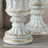 Avignon Old World Carved Finial, Distressed Grey, Set of 2-Accessories-High Fashion Home
