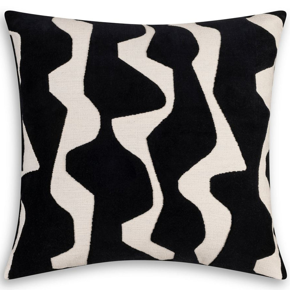 Axel Wavy Pillow, Black-Accessories-High Fashion Home