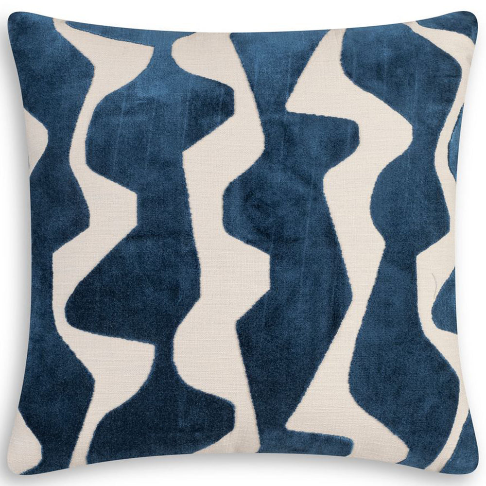 Axel Wavy Pillow, Navy-Accessories-High Fashion Home