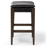Aya Leather Counter Stool, Sonoma Black
