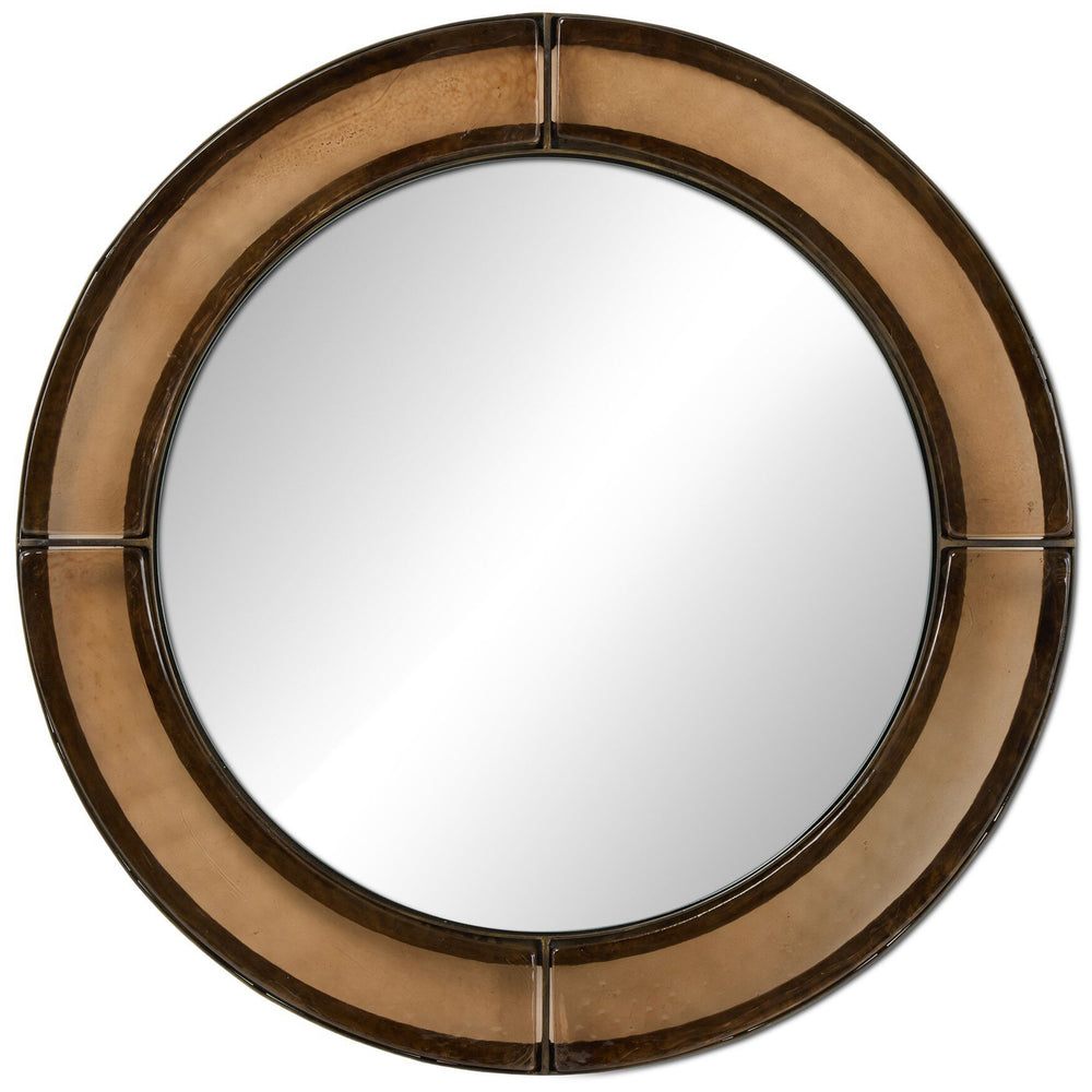 Ayano Small Round Mirror, Smoked Brown by Four Hands-Accessories-High Fashion Home