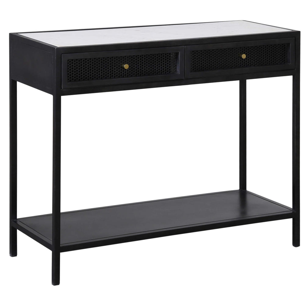 Alaina Console Table, Antique Black