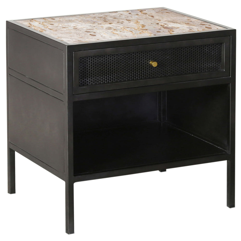 Alaina Nightstand, Antique Black-Furniture - Bedroom-High Fashion Home