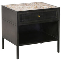 Alaina Nightstand, Antique Black-Furniture - Bedroom-High Fashion Home