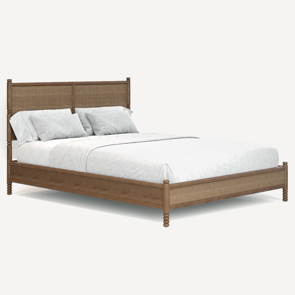 Molly Cane Queen Bed, Port-Furniture - Bedroom-High Fashion Home