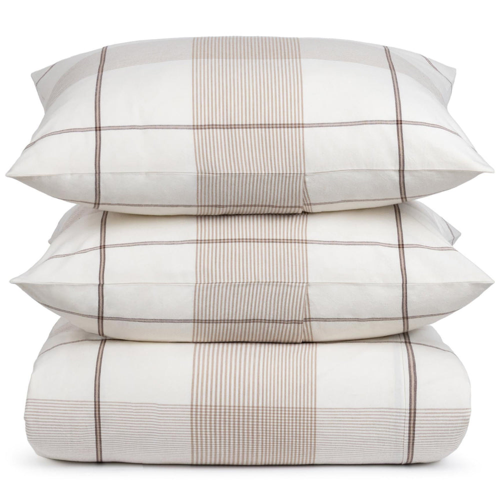 Hanson Queen Duvet Set, Ivory/Toffee