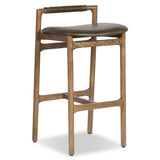 Baden Leather Bar & Counter Stool, Dulane Moss by Four Hands-Furniture - Dining-High Fashion Home