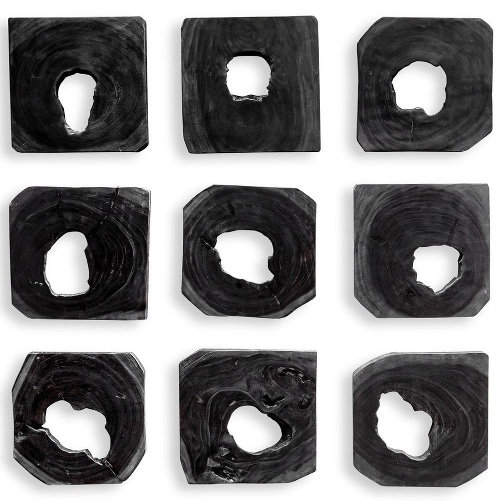 Bahati Wood Wall Decor, Ebony, S/9-Accessories Artwork-High Fashion Home
