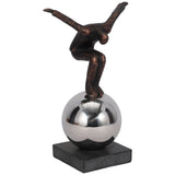 Balancing Man on Sphere, Bronze-Accessories-High Fashion Home