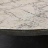 Balboa Outdoor Coffee Table, Veined White Marble-Furniture - Accent Tables-High Fashion Home