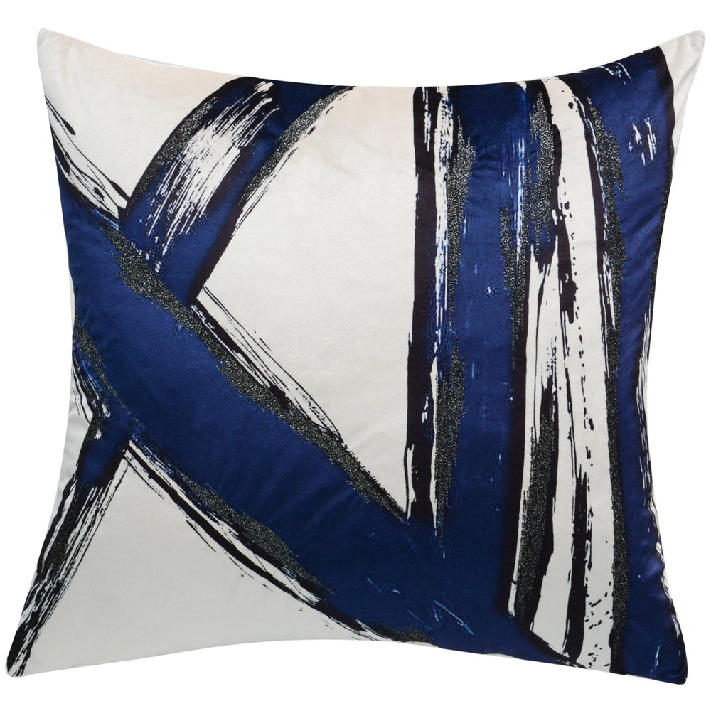 Bali Pillow, Ivory/Navy-Accessories-High Fashion Home