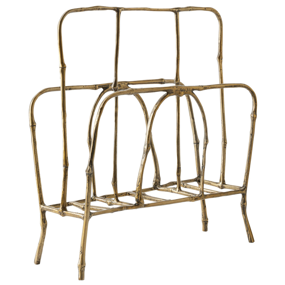 Bamboo Magazine Rack, Gold Leaf