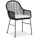 Bandera Outdoor Woven Dining Chair w/Seat Cushion, Smoke Black, Set of 2-Furniture - Dining-High Fashion Home