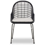Bandera Outdoor Woven Dining Chair w/Seat Cushion, Smoke Black, Set of 2-Furniture - Dining-High Fashion Home
