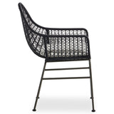 Bandera Outdoor Woven Dining Chair w/Seat Cushion, Smoke Black, Set of 2-Furniture - Dining-High Fashion Home