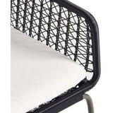 Bandera Outdoor Woven Dining Chair w/Seat Cushion, Smoke Black, Set of 2-Furniture - Dining-High Fashion Home