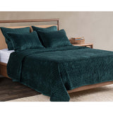 Bari Velvet Quilt, Emerald-Accessories-High Fashion Home