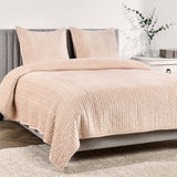 Bari Velvet Quilt, Nude-Accessories-High Fashion Home