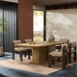 Barto Dining Table, Aged Smoked Oak Veneer by Four Hands-Furniture - Dining-High Fashion Home