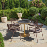 Batu Dining Table, Black/Gold-Furniture - Dining-High Fashion Home
