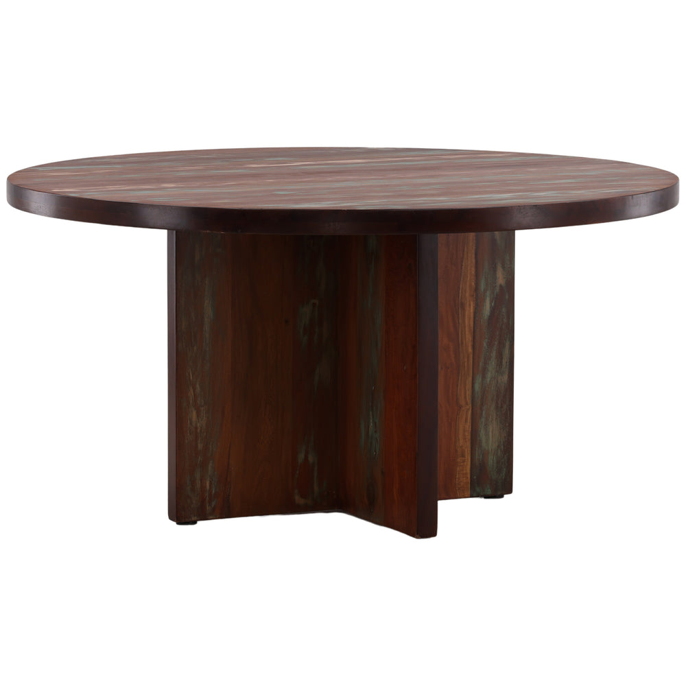 Bay Dining Table, Distressed Medium Brown-Furniture - Dining-High Fashion Home