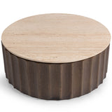 Baylee Round Coffee Table, Roast Tan-Furniture - Accent Tables-High Fashion Home