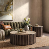 Baylee Round Coffee Table, Roast Tan-Furniture - Accent Tables-High Fashion Home