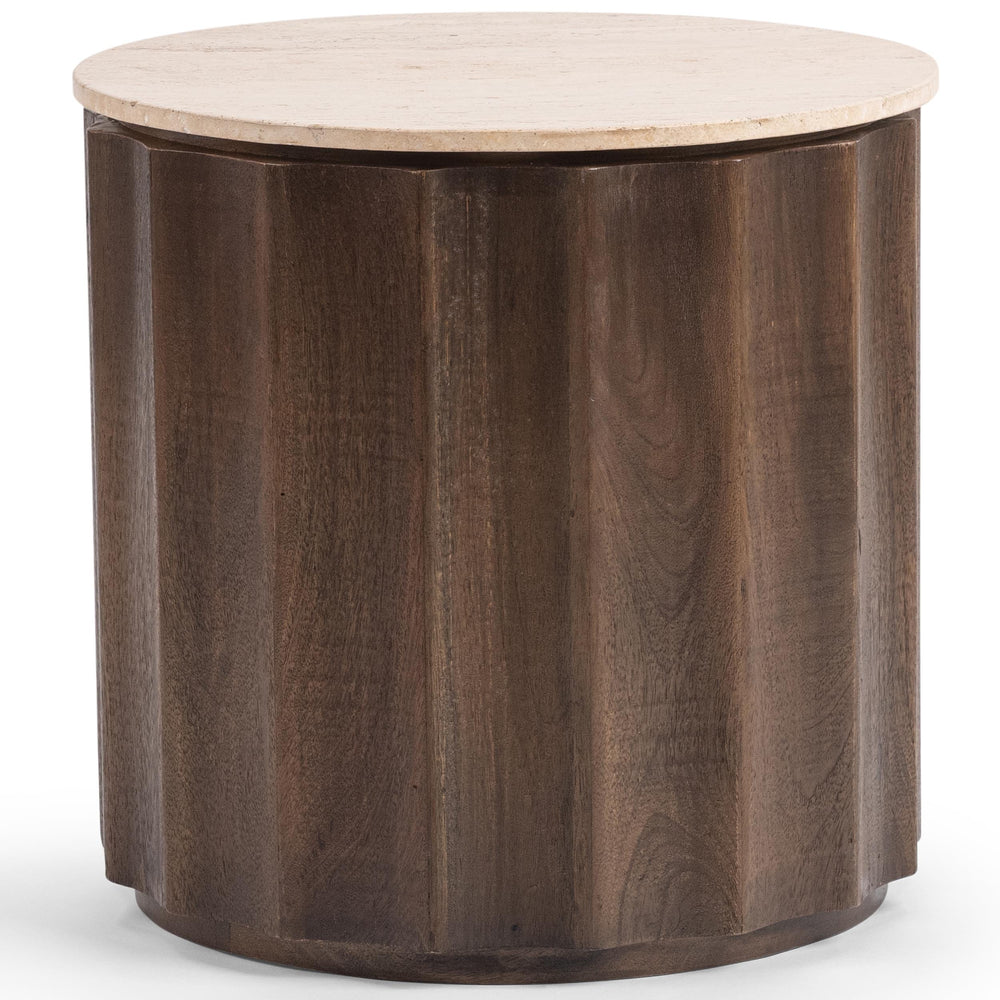 Baylee Round End Table, Roast Tan-Furniture - Accent Tables-High Fashion Home