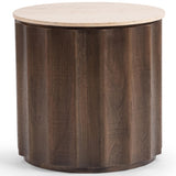 Baylee Round End Table, Roast Tan-Furniture - Accent Tables-High Fashion Home