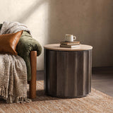 Baylee Round End Table, Roast Tan-Furniture - Accent Tables-High Fashion Home